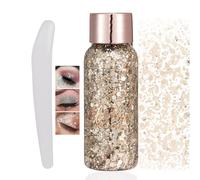 Gel de Purpurina para Cara y Cuerpo 50ml,Maquillaje Festival,Carnaval, Fiestas,Halloween,Gel Glitter para Ojos,Labios,Cabello,Piel,Brillo Sirena Marrón