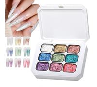 Gel de uñas con palmaditas | 9 colores 15 ml pigmento intenso con degradado | Paleta Gel Manicura,para mujeres chicas manicura salón estudio viajes bodas vacaciones citas graduación