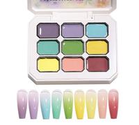 Gel de uñas de color | Gel de uñas degradado semisólido | Herramienta de modelado de sello paleta de pulido para mujeres principiantes adecuado en casa y salón
