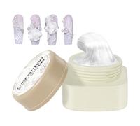 Gel de uñas Solid Builder, Gel de moldeo duro sin punta 3D - 5G Suministros de manicura blanca para dibujo, molduras y decoración, fácil seco