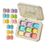 Gel Degradé Esmalte en Gel Sólido de 9 Colores con Esponja para Manchas | Manicura de Larga Duración con Esponja Sólida para Salón Cuidado Belleza Eventos