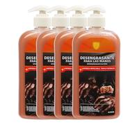 Gel Desengrasante para Manos Facíl de Quitar Grasa y Suciedad, Limpiador 1L Profumado de Manos con Partículas para Mecánicos y Uso Domésticos - Pack 4