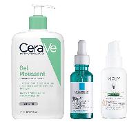 Gel espumoso Cerave 473 ml + Sérum Effaclar de La Roche-Posay 30 ml + Protector solar Vichy Capital Soleil UV-CLEAR SPF 50+ 40 ml