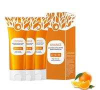 Gel exfoliante de naranja natural, gel exfoliante naranja, exfoliante hidratante profundo con enzimas, crema exfoliante corporal facial, limpieza de poros, humedad (3 unidades, 100 ml)