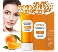 Gel Exfoliante de Naranja Natural, Orange Facial Exfoliate Gel, Exfoliante Limpiador Lluminador, Exfoliating Peeling Gels, Suave Corporal Exfoliating Scrub Mujer, Limpia la Piel en Profundidad