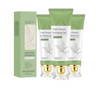 Gel Exfoliante De Natural,Jabón Facial En De Té Verde,Nutre e Hidrata,Anti Puntos Negros e Impurezas,Limpia la Piel en Profundidad Para Cara y Cuerpo,100g*3pc