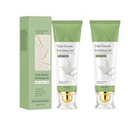 Gel Exfoliante De Natural,Jabón Facial En De Té Verde,Nutre e Hidrata,Anti Puntos Negros e Impurezas,Limpia la Piel en Profundidad Para Cara y Cuerpo,100g*2pc