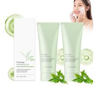 Gel Exfoliante Facial con Ácido Hialurónico y Extracto de Árbol de Té, 2 Pack, Cleanser, Limpieza Profunda Sin Resecar, Exfoliación Suave para Piel Sensible, Control de Brillo Facial