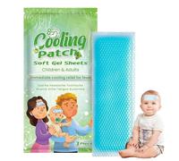 Gel frente a las almohadillas frías: láminas de gel de enfriamiento reutilizables para fiebre, dolor de cabeza, estrés | Parche de ayuda relajante para niños, adultos, escuela, viajes, dormitorios, de