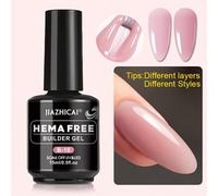 Gel Libre 15ml/1 pieza, Gel de Extensión sin Limado, no , no Irritante, Gel de Uñas en Gelatina Transparente Color Nude, y Rosa para Manicura en Gel de Salón y de Uñas DIY en Casa para Principiantes