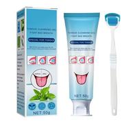 Gel limpiador de lengua con cepillo de lengua, limpiador de lengua para reducir el mal aliento, kit limpiador de lengua F-resh para mantener la salud bucal y el cuidado bucal
