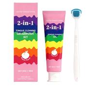 Gel limpiador de lengua, kit de higiene de raspador de encías, fórmula de limpieza del aliento, gel de cuidado, removedor de mal aliento para hombres, mujeres, adultos, cuidado de la salud