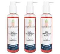 Gel Limpiador Facial con Aloe Vera, Camomila y Centella Asiática - 3 x 200 ml - Elimina Impurezas, Maquillaje y Exceso de Grasa
