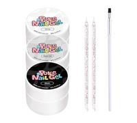 Gel Liner Naiĺ art Kit - Nails Art Design | White Gel Nail Polish Liner & Black Geł Naiļ Polish, Black And White Wave Pattern With Perforated Design