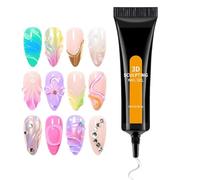 Gel Moldeador Para Uñas,Kit Manicura 3D Sólido Sin Enjuague,15ml Pegamento Súper Fuerte Decoraciones Uñas | Para Principiantes Profesionales Strass Salón Fiesta Vacaciones Diario Boda