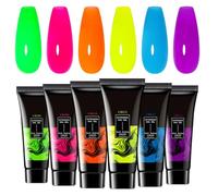 Gel Nagellack für UV-Licht - Nagelgel Mit Nachleuchten Für Verlängerungen,6 Farben mit Verlängerungsgel und Glitzer Kunst für Maniküre bei Frauen und Mädchen für die