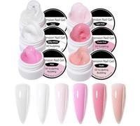 Gel Nail Builder - 6 Colores Sólido Extensión Top Coat - Gel 3D para Uñas | para el Hogar Salón Belleza Modelado Extensión Arte Diseño