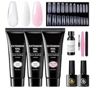 Gel Nail Extensions Kit, Builder Sculpting Set, Adjustable Nail Forms, Long Lasting Glue Complete Art Tools for Beginners Salon Home Use Perfect for Girls Nails Art