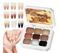 Gel Nail - Nine Shade Gradient Painting Kit, Quick Dry High Gloss Chip Resistant Formula + Professional Manicure Styling Tool | Office Duties Ceremony Romance Voyage Beauty Care Cosmetic