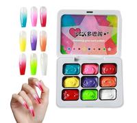 Gel Nail Paint - 9 Color Palette Shape Patting Manicure Art,Gel Colors - for Beginners Women Girls Home Salon Travel Party Spa Studio