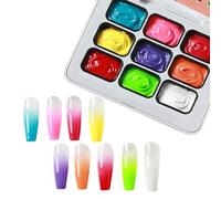 Gel Nail Paint | 9 Color Palette Shape Patting Manicure Art | Nail Gel | For Beginners Women Girls Home Salon Travel Party Spa Studio