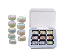Gel Nail Paint - 9-Colors Gradient Patting French Manicure Palette | Painting Gel Palette,for Home Salon Travel Party Spa Studio Wdesigns, Featuring Blush U-type Lines, Allowing Liomen Girls Beginners