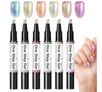Gel Nail Pens - 6 Piece Quick Dry No Wipe, Portable Manicure Kit