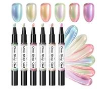 Gel Nail Pens - 6 Pieces Quick-Drying No Wipe Portable Long Lasting