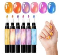 Gel Nail Pens - Precise Lining Accessories, Smooth Flowing Painting Brushes, Fine Tip Detailing Tubes | Multicolored Shimmer Stamping Dotting Pencils Salon Quality Fashion Supplies For Travel