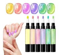 Gel Nail Pens Set - 6 Piece Quick Dry Nail Varnish Pens | Nail Varnish Pens Set Nail Pen for Beauty & Personal Care Home Salon Girls Travel Beginner Art