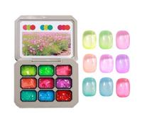 Gel Nail Polish, 9-Color Beginner Painting Art Kit, Compact s Tools, Manicure Sculpting with Solid Glue, Ideal Use for Women, Salon, Travel, Family, Home and Beginners