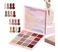 Gel Nail Polish Palette - 16 Colors Nail Cream Gel Polish Palette | Manicure Palettê Tiny Solid Naîl Gêl Polîsh Glue for Women Girls Home Salon | Naîl Polîsh Solid Glue Eyeshadow Palettes