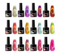 Gel Nail Polish Set, Fruit Cat’s Eye Finish, 7.5ml 12-Piece Glossy Manicure Kit, Magnetic Shimmer Effect, Multicolor Collection for Women Girls Home Salon Wedding Party Travel Use