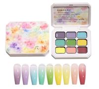 Gel Nail Polish Set, Nail Paint Palette, 3d Sculpting Polish, Smooth Texture Formula Stamping Kit 9 Colors Ideal for Salon Home Art Design Women Use, 2.5mlx9