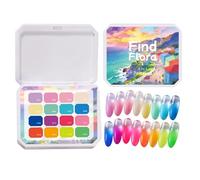 Gel Nail Polishing - 16-Colors Manicure, Beginners Nail Polishs Set with High-Gloss Pigment Finish, Salon Grade Lacquer, Vibrant Liquid Coating, Long-Wear Varnish for Women Girls Home Party