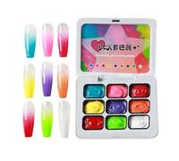 Gel Nail Shine, Nail Design Kit, Uv Led Gel, 9 Color Palette Set, Durable Long Lasting High Shine, Glossy Finish, Beginner Friendly Quick Cure, Home Salon Travel Party Spa Studio Set