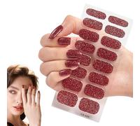 Gel Nail Strips - Semi Cured Color Palette, Flexible Full Cover Overlays with Resin, Sturdy Waterproof Protective Layer, Salon Quality Instant Pedicure, Ideal for Workplace Travel Parties