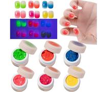 Gel Paint, 6 Colors Solid Sponge Pat Nail Gel, 8ml Long-Lasting Polish, Manicure Art, Beginner-Friendly Beauty Kit for Salon, Home Use, Valentine's Day Gift and Design Practice