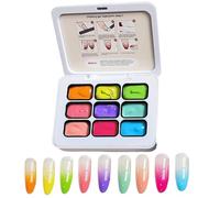 Gel Paint -Pat Pat Gel,9-Color Soak Off Gradient Manicure Tools - Gradient Manicure Paint Palette,for Women Girls Beginner Home Daily Dating Wedding Party Birthday Holiday