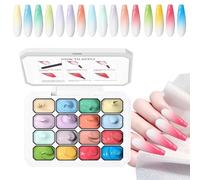 Gel Palette - Sfumatura Gradiente 16 Colori A Lunga Durata - Gel Patting Per Unghie Stamping UV Con Effetto - Per Casa, Salone, Feste, Matrimoni, Vacanze, Ragazze, Donne, Principiant