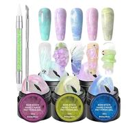 Gel para construir uñas, luz ultravioleta sólida, extensor de manos antiadherente, gel constructor de 5 piezas, escultura de extensión de manicura, belleza para mujeres principiantes,
