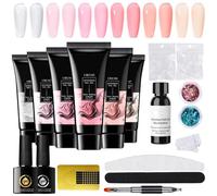 Gel para Extensiones de Uñas, Set de Gel Constructor, Base y Adhesivo para Construcción de Uñas, Base Para Esmaltado, Decoración y Acabados