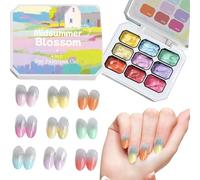 Gel Para Pintar Uñas,Gel Degradé 9 Colores para Uñas | Curado con Luz LED UV Sin Necesidad de Limpiar, Duradero para Creación Artística y Decoración de Belleza en Casa