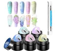 Gel para uñas, gel de escultura 3D | Solid Builder 5 colores 3d Nail Design Gel | Kit de herramientas con lápiz para tallar para el hogar, forma de salón, decoración de piedras preciosas