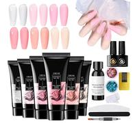 Gel Para Uñas Multiusos - Set de Gel Constructor, Base y Adhesivo para Construcción de Uñas | Base Para Esmaltado, Decoración y Acabados