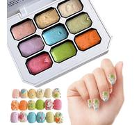 Gel Pat Pat,Pigmento Base en Pasta Mate 9 Colores Diferentes para Uñas | Gel Pintura para Uñas | para Crear Diseños de con Estampación y Esculpido, Manicura Casera, Adecuado para Principiante