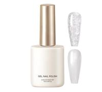 Gel - Pegamento de uñas de larga duración, 15 ml de crema blanca perla, capa de acabado de espejo de alto brillo, lámpara LED UV Curable Lacquer | Apply For Women Girls Diy Lovers Salon Manicure