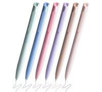 Gel Pens, Quick Dry Multicolor Ink, 5.71x0.24x0.24 Inches Smooth Writing Set, 6 Piece Retractable Ballpoint Pens for School, Calligraphy, Sketching, Doodling, Drawing, Teacher Stationery Supplies
