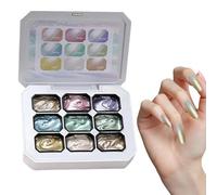 Gel Pintura - 9 Colores Pegamento Escultor De Larga Duración,Set De Gel Patting Con Pigmento Color Uñas - Para Mujeres Chicas Citas Bodas Sesiones De Fotos Vacaciones Uso Diario San Valentín