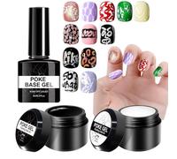 Gel Polish Kit - 3 Piece Multifunctional Long Lasting, Professional Manicure Tools | Nail Design Base Coat Poking Gel Kit For Women Girls Beginners Home Salon Drawing Painting Lace Letters Wave